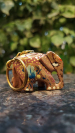 Paper Mache Elephant Key Chain