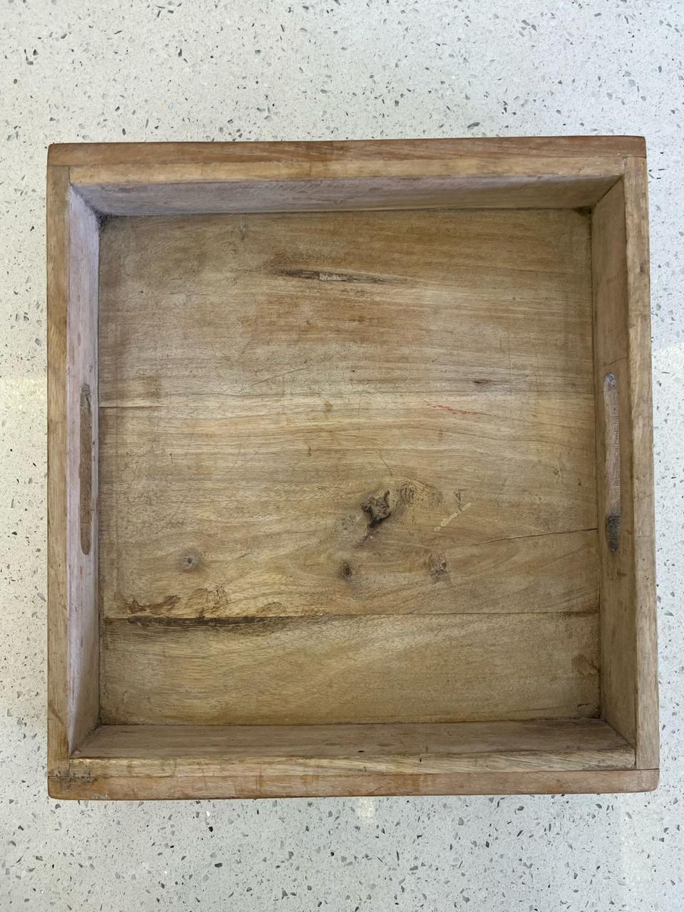 Mango wooden tray with carving