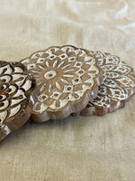 Mango wood coasters set of 4