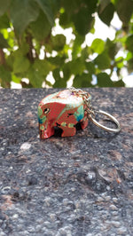 Paper Mache Elephant Key Chain