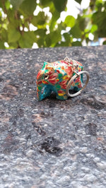Paper Mache Elephant Key Chain