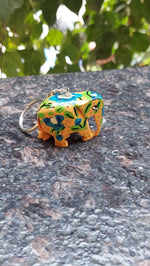 Paper Mache Elephant Key Chain