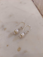 Silver pearl drop earrings
