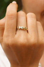 Moon phase brass ring - adjustable