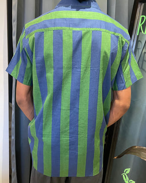 Half sleeve stripes shirt - Green and blue