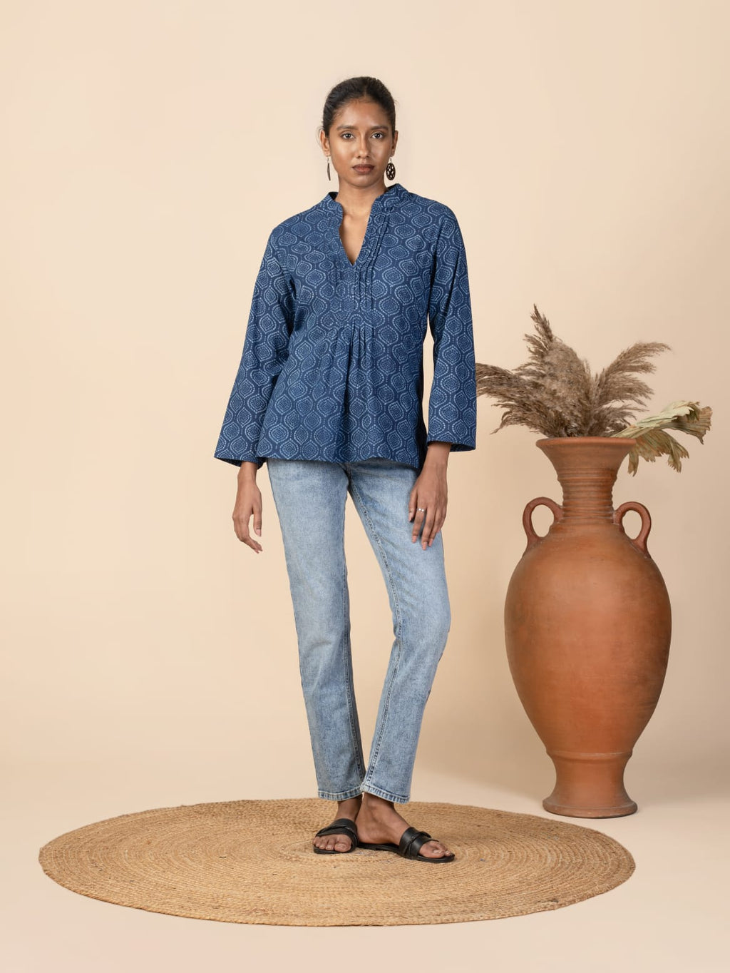 Indigo harmony tunic tops