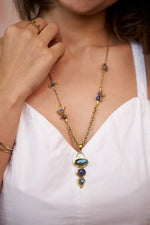 Fiona labradorite & Lapis necklace