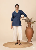 Embroidered V-neck tops