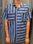 Half sleeve stripes shirt - Blue & blue