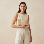 Banana Fiber and Cork Bloom Pouch