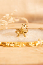 Star Fish adjustable brass ring