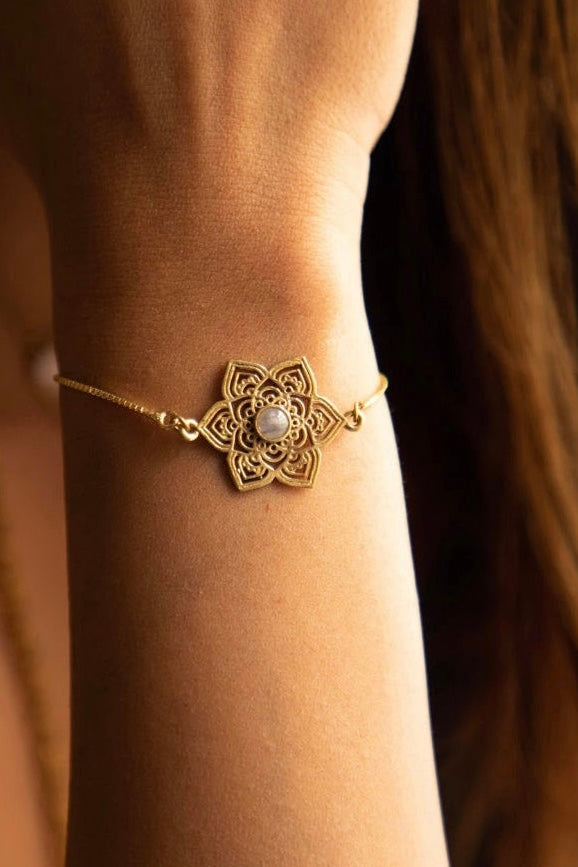 Moonstone Mandala adjustable bracelet