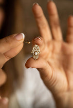 Hamsa brass stud brass earrings