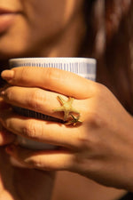Star Fish adjustable brass ring