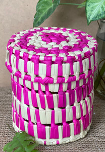 Pink Cream Palm Leaf Box